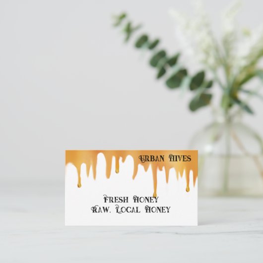 Hedendaagse druipende honing imker visitekaartje (Staand voorkant)