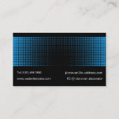 Hedendaagse eclectische azuurblauwe witte kunst pa visitekaartje (Achterkant)