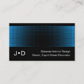 Hedendaagse eclectische azuurblauwe witte kunst pa visitekaartje (Voorkant)