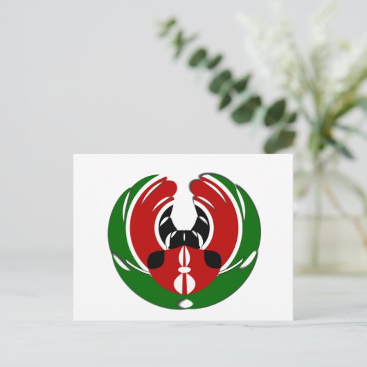 Hedendaagse Edgy Keniaanse vlag Patroon Art Design Briefkaart (Staand voorkant)