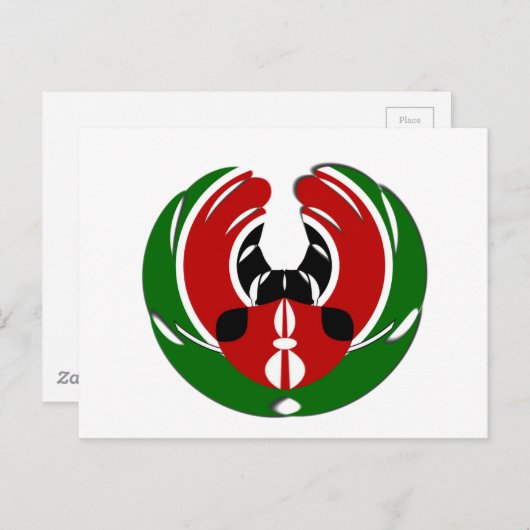 Hedendaagse Edgy Keniaanse vlag Patroon Art Design Briefkaart (Voorkant / Achterkant)