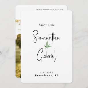 Hedendaagse eenvoudige foto bruiloft Save the Date