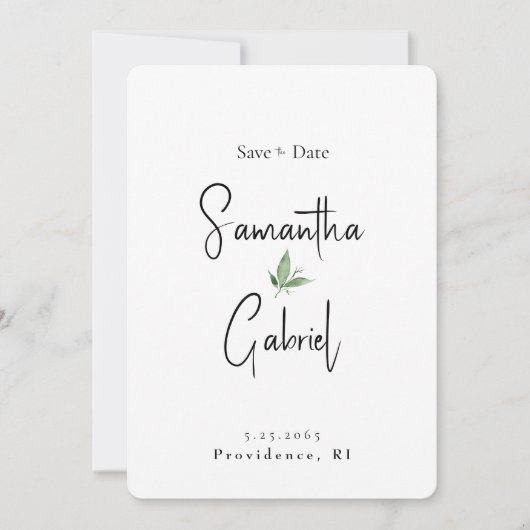 Hedendaagse eenvoudige foto bruiloft Save the Date (Voorkant)