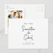 Hedendaagse eenvoudige foto bruiloft Save the Date Briefkaart (Voorkant / Achterkant)