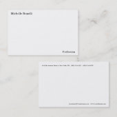 Hedendaagse eenvoudige witte minimalistische moder visitekaartje (Voorkant / Achterkant)