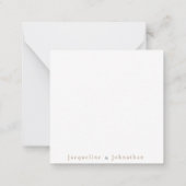 Hedendaagse elegante bruiloft blanco dank u notitiekaartje (Achterkant)