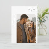 Hedendaagse elegante foto bruiloft Save the date Kaart (Staand voorkant)
