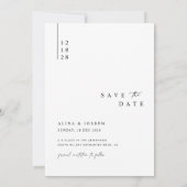 Hedendaagse elegante foto bruiloft Save the date Kaart (Achterkant)