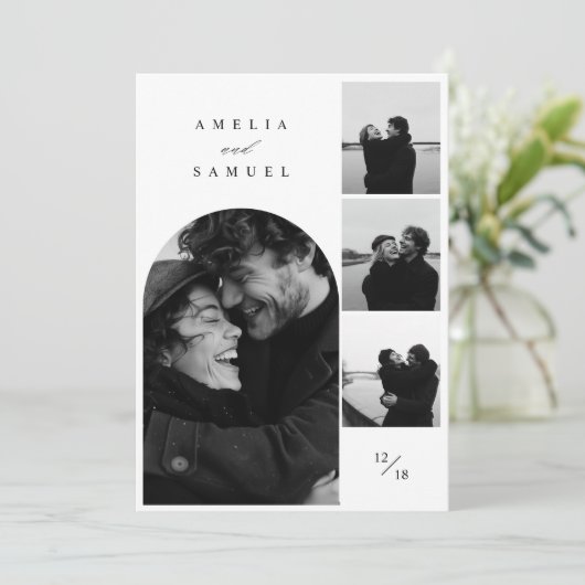 Hedendaagse elegante fotocollage kaart (Staand voorkant)