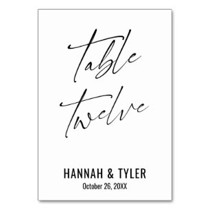 Hedendaagse Elegante Typografie Tafel Twaalf Kaart