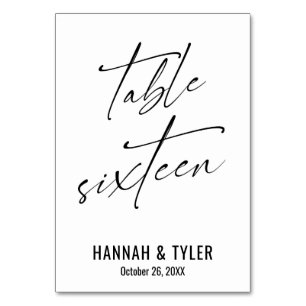 Hedendaagse Elegante Typografie Tafel Zestien Kaart