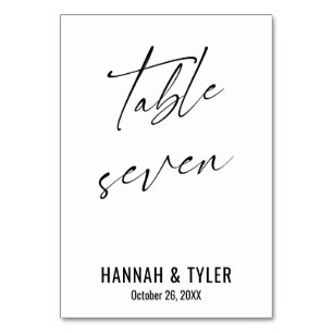 Hedendaagse Elegante Typografie Tafel Zeven Kaart