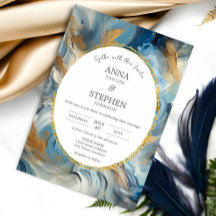 Hedendaagse Elegantie: Blauw Wit Goud Bruiloft