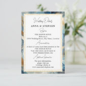 Hedendaagse Elegantie: Blauw Wit Goud Details Informatiekaartje (Staand voorkant)