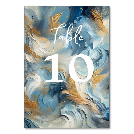 Hedendaagse Elegantie: Blauw Wit Goud Kaart (Voorkant)