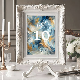Hedendaagse Elegantie: Blauw Wit Goud Kaart