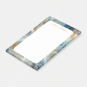 Hedendaagse elegantie blauw wit goud post-it® notes (Schuin)