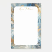 Hedendaagse elegantie blauw wit goud post-it® notes (Voorkant)