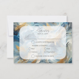 Hedendaagse Elegantie: Blauw Wit Goud RSVP