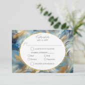 Hedendaagse Elegantie: Blauw Wit Goud RSVP (Staand voorkant)