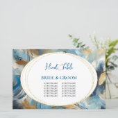 Hedendaagse Elegantie: Blue White Gold gastenlijst (Staand voorkant)