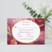Hedendaagse elegantie: Fuchsia Pink Gold RSVP (Staand voorkant)