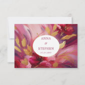 Hedendaagse elegantie: Fuchsia Pink Gold RSVP (Achterkant)