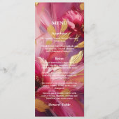 Hedendaagse elegantie: Fuchsia Roze Gouden Menu (Voorkant)