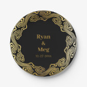 Hedendaagse Elegantie: Moderne gouden Lijsten golv Papieren Bordje (Voorkant)