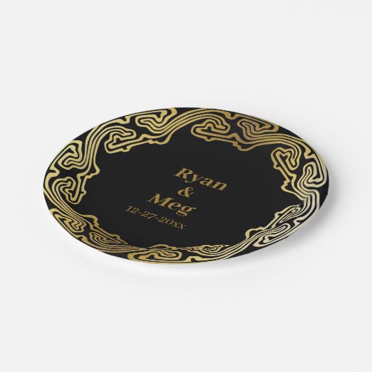 Hedendaagse Elegantie: Moderne gouden Lijsten golv Papieren Bordje (Gekanteld)