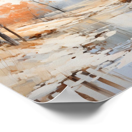 Hedendaagse en abstracte Waterverf landschap Poster (Hoek)