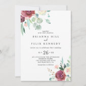 Hedendaagse eucalyptus bloemenbruiloft Casual Kaart (Voorkant)