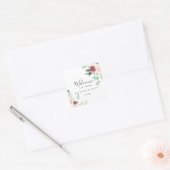 Hedendaagse eucalyptus bloemenbruiloft welkom vierkante sticker (Envelop)