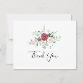 Hedendaagse eucalyptus bloemenflat bruiloft bedankkaart (Voorkant)