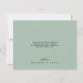 Hedendaagse eucalyptus bloemenflat bruiloft bedankkaart (Achterkant)