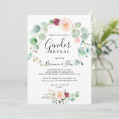 Hedendaagse Eucalyptus Bloemengenderonthulling Fee Kaart (Staand voorkant)