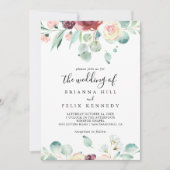 Hedendaagse eucalyptus bloemenhuwelijk van kaart (Voorkant)