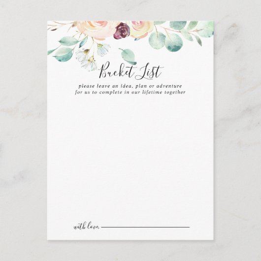 Hedendaagse eucalyptus bruiloft emmer lijst Kaarte Briefkaart (Voorkant)