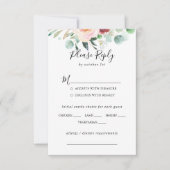 Hedendaagse Eucalyptus Bruiloft Menu Keuze RSVP (Voorkant)