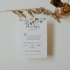 Hedendaagse Eucalyptus Bruiloft Menu Keuze RSVP