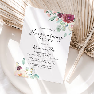 Hedendaagse Eucalyptus Floral Housewarming Party Kaart