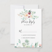 Hedendaagse Eucalyptus Floral RSVP (Voorkant)