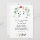 Hedendaagse eucalyptus Het is een meisje Baby show Kaart (Voorkant)