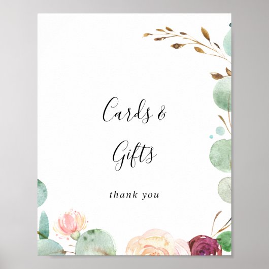 Hedendaagse Eucalyptus Kaarten en Cadeaus Bord Poster (Voorkant)