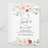 Hedendaagse eucalyptus lief 16 verjaardagsfeestje kaart (Voorkant)