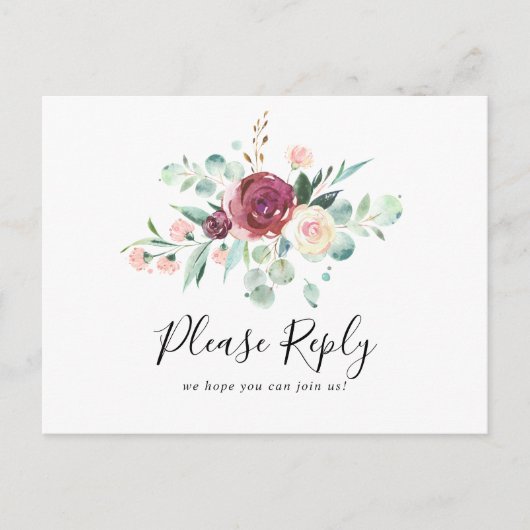 Hedendaagse Eucalyptus Menu Keuze RSVP Briefkaart (Voorkant)