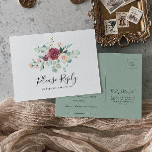 Hedendaagse Eucalyptus Menu Keuze RSVP Briefkaart