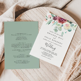 Hedendaagse Eucalyptus voor & achter bruiloft Kaart