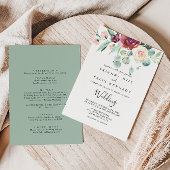 Hedendaagse Eucalyptus voor & achter bruiloft Kaart