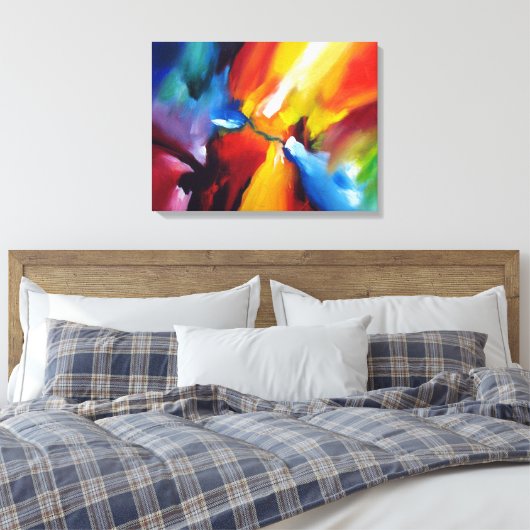Hedendaagse expressionistische Abstracte schilderk Canvas Afdruk (Insitu (Slaapkamer))